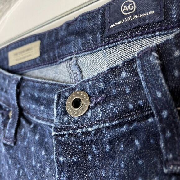 Ag Adriano Goldschmied Blue Denim Polka Dot Skinny Jeans Size 28 Women’s - Picture 3 of 10